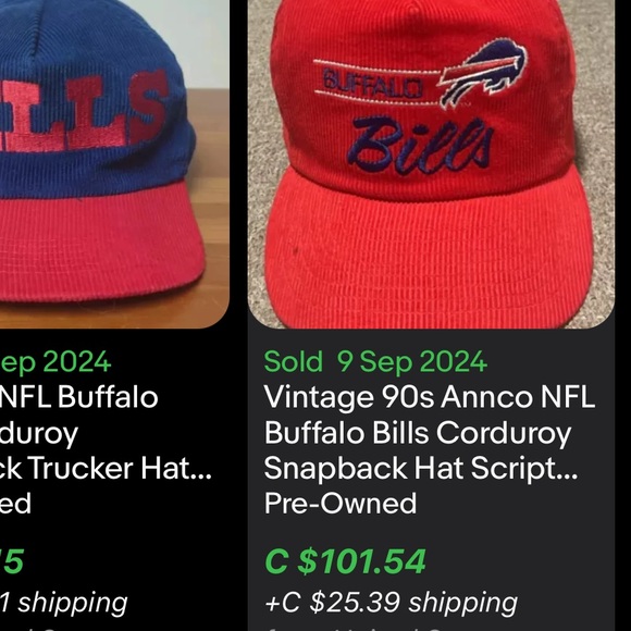 Vintage Buffalo Bills Corduroy Snapback / NFL / 80s / 90s - Picture 12 of 12